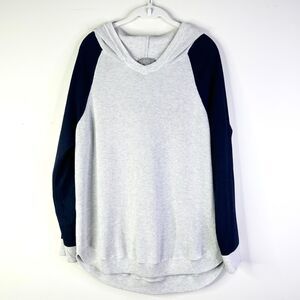 Evolution by Cyrus Hoodie Women XL Gray Navy Spofford Sweater Athleisure NWOT
